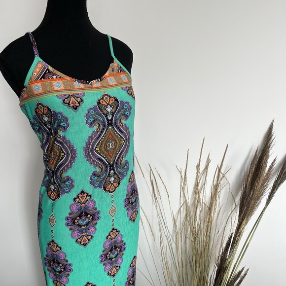 Colori maxi Paisley Print Dress size large - Picture 2 of 7